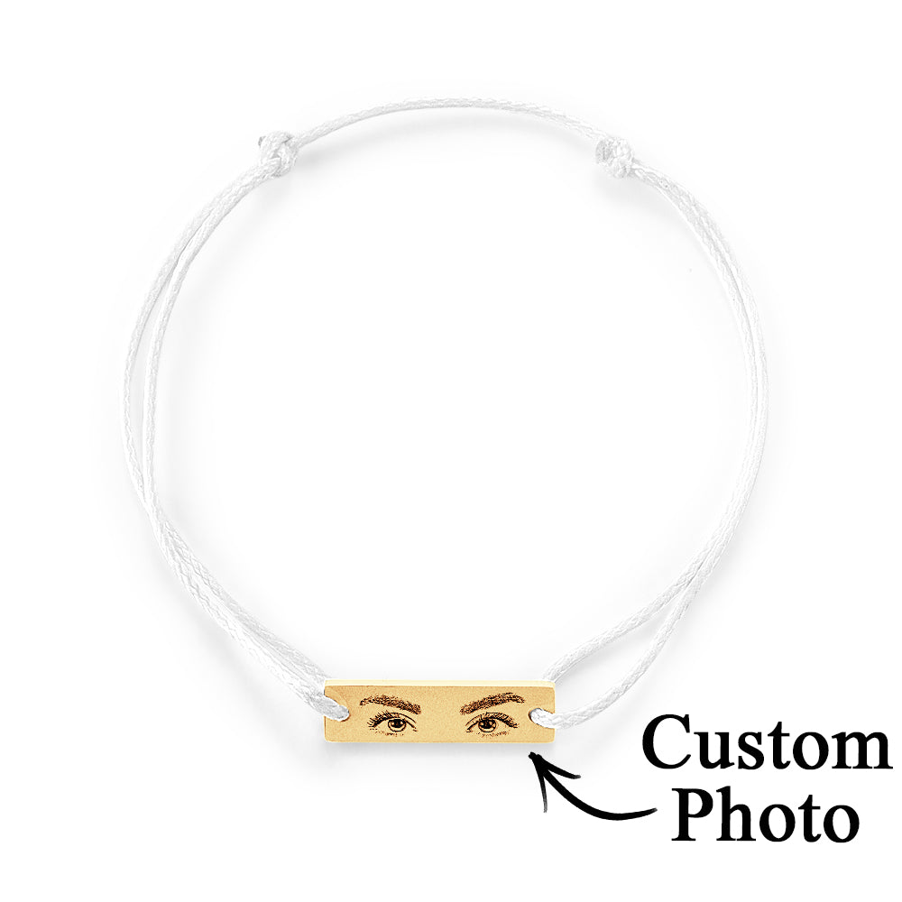 Custom Engraved Bracelet With Eyes Photo Eyes of Love Bracelet