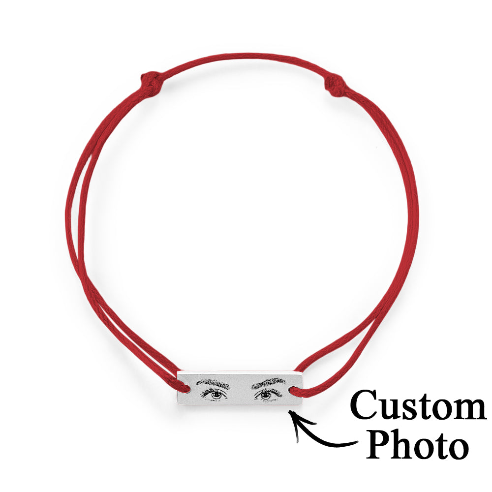 Custom Engraved Bracelet With Eyes Photo Eyes of Love Bracelet