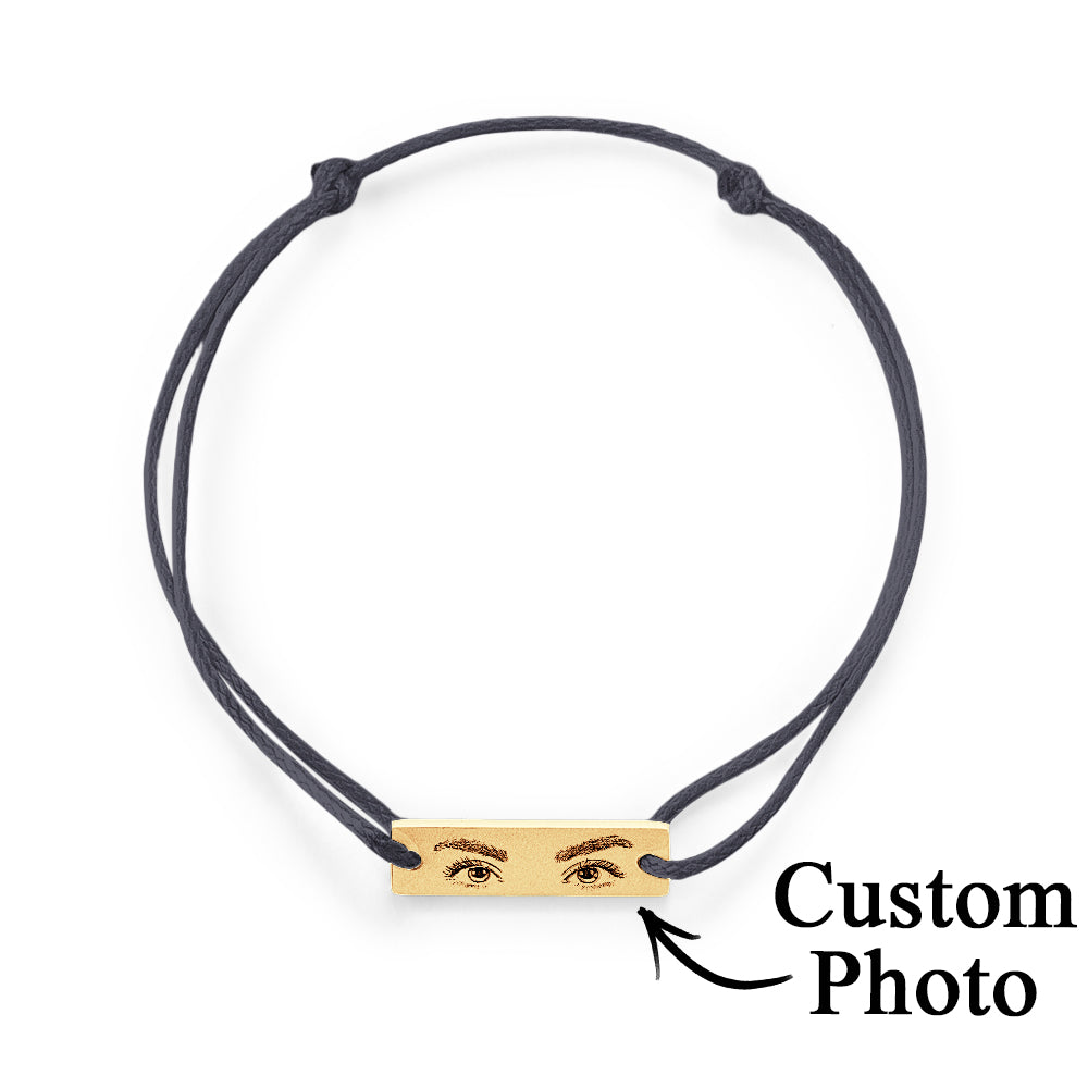 Custom Engraved Bracelet With Eyes Photo Eyes of Love Bracelet