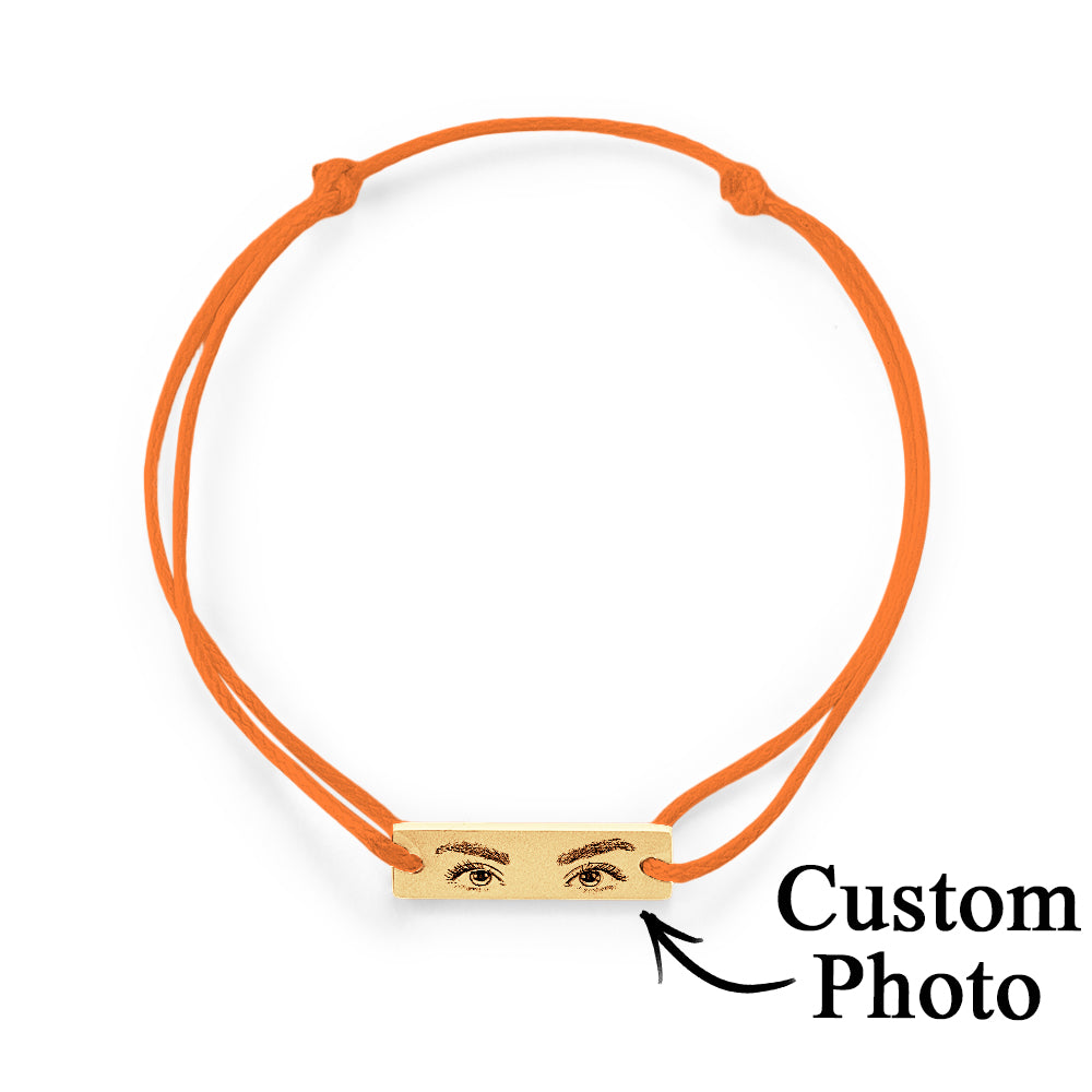 Custom Engraved Bracelet With Eyes Photo Eyes of Love Bracelet