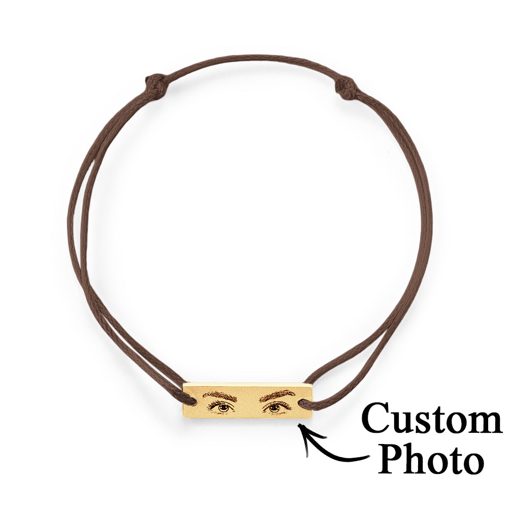 Custom Engraved Bracelet With Eyes Photo Eyes of Love Bracelet