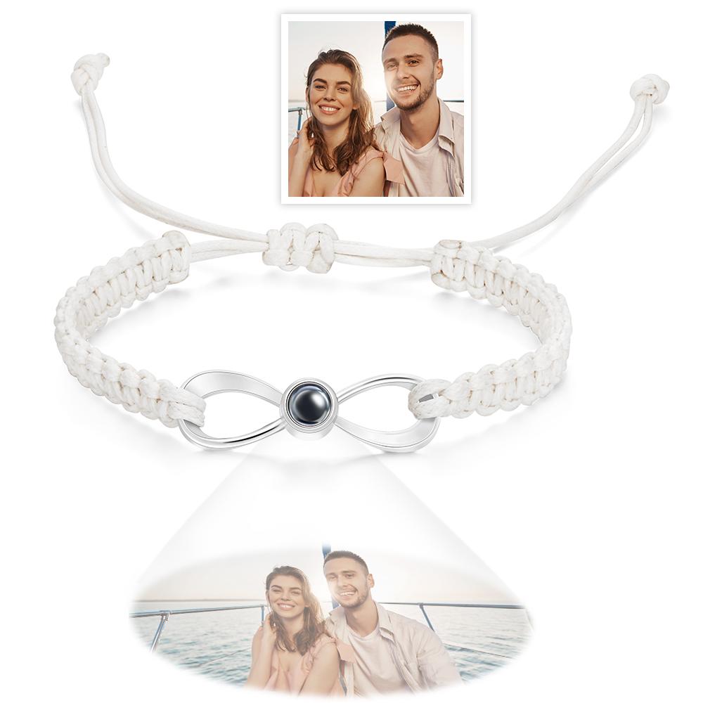 Custom Infinity Projection Photo Bracelet Couple Jewelry
