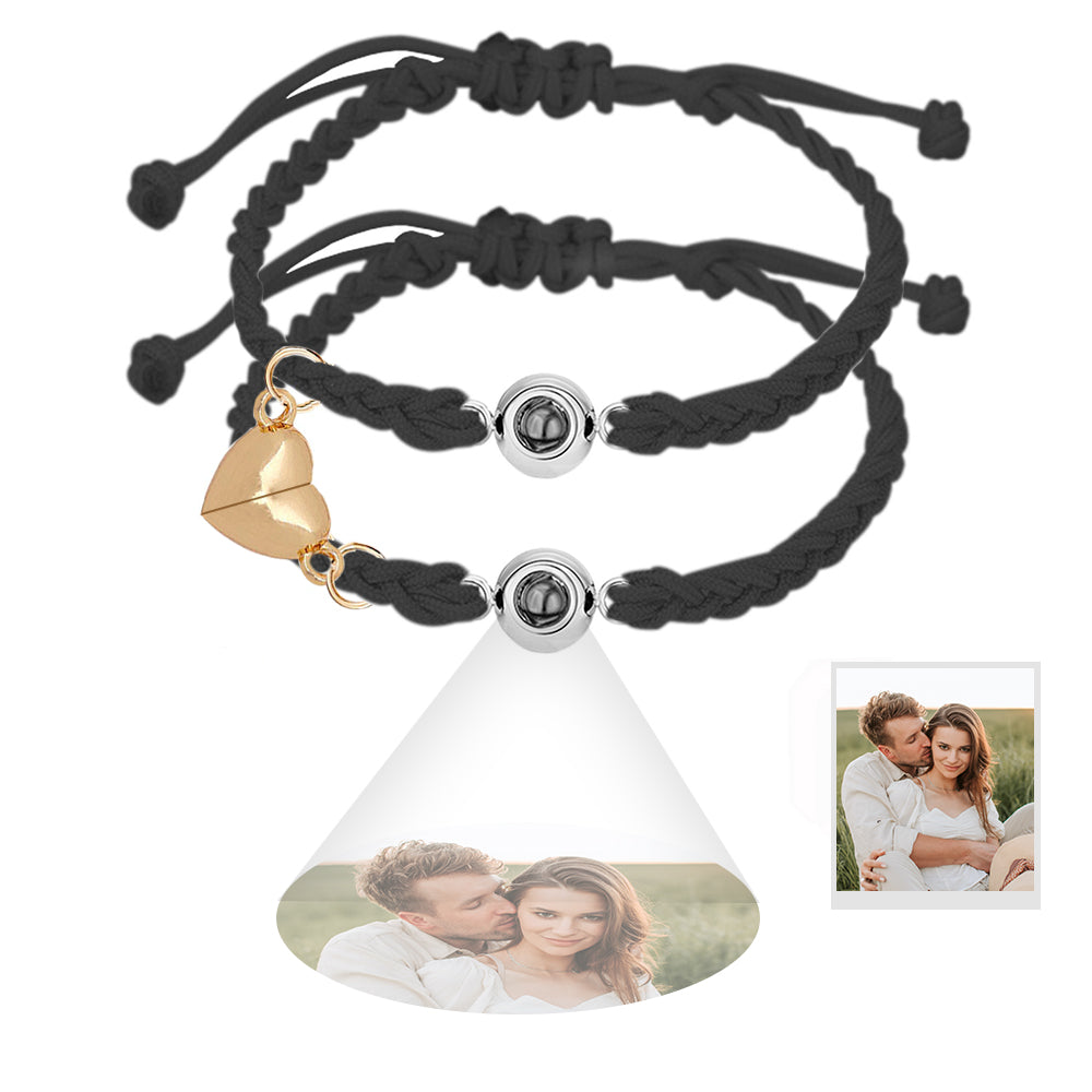 Custom Projection Bracelet Magnetic Heart Couple Bracelets