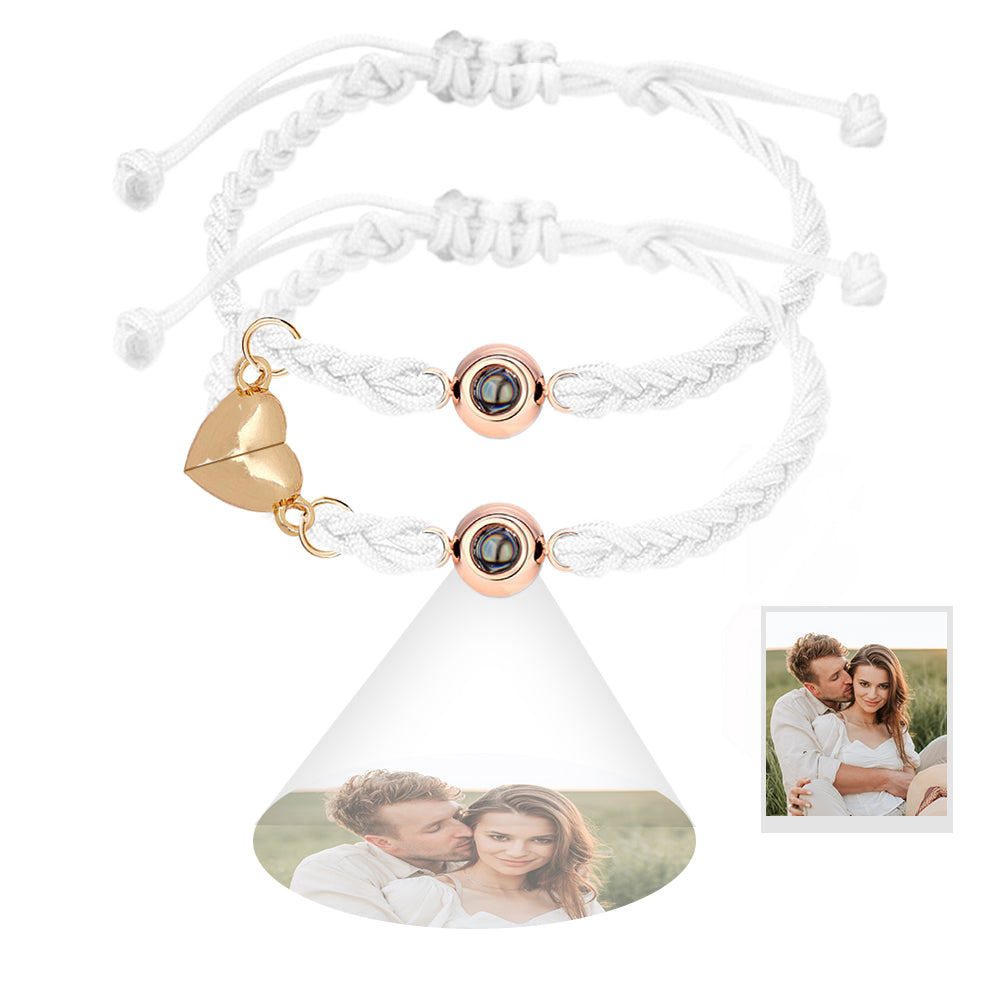 Custom Projection Bracelet Magnetic Heart Couple Bracelets