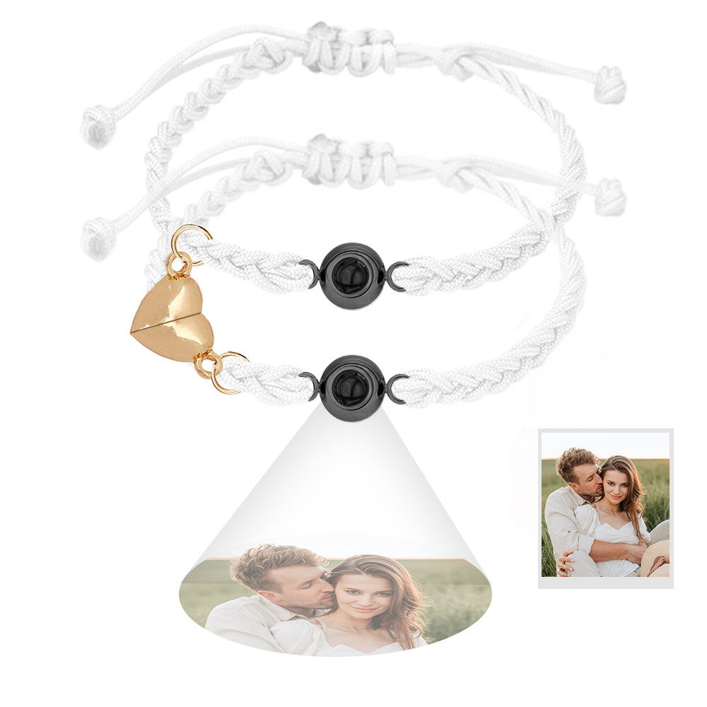 Custom Projection Bracelet Magnetic Heart Couple Bracelets