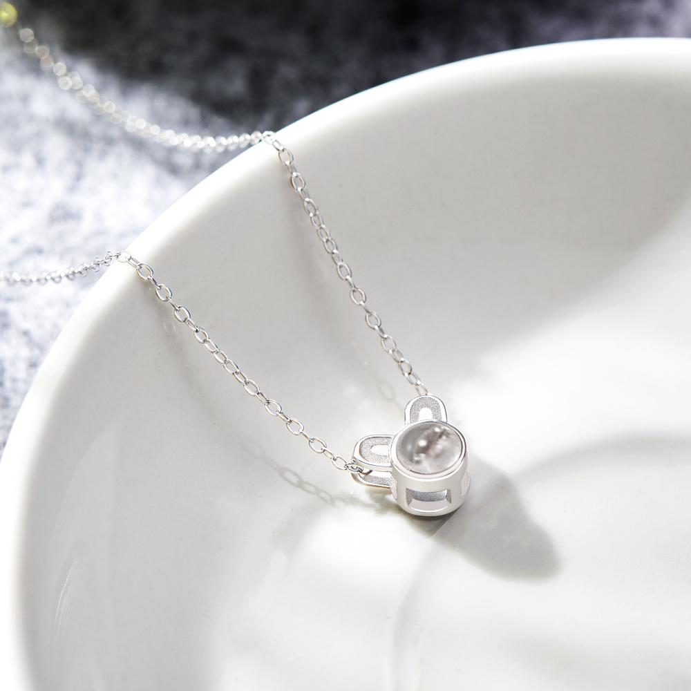 Custom Projection Photo Necklace Cute Mouse Funny Gifts