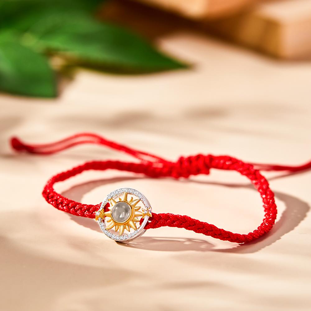 Custom Photo Projection Bracelet Sun Flower Fashion Couple Gifts