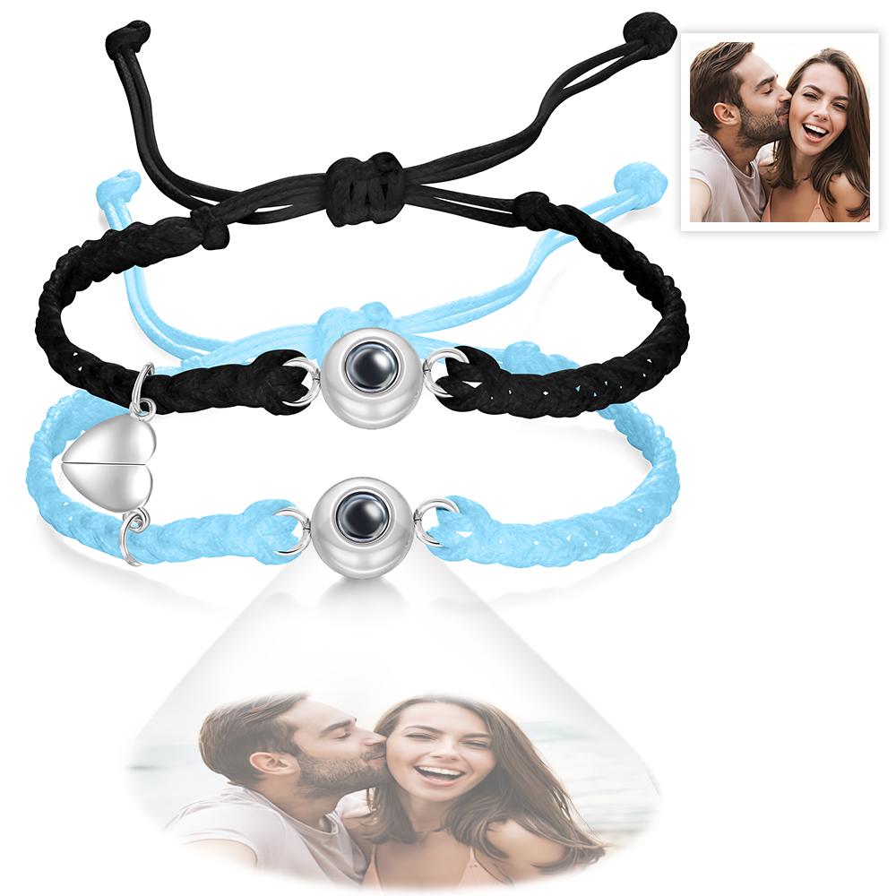 Custom Photo Projection Bracelet Woven Magnetic Bracelet Anniversary Gift