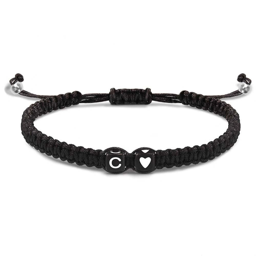 Alphabet Bracelet Heart Shape Braided Explosive Gifts