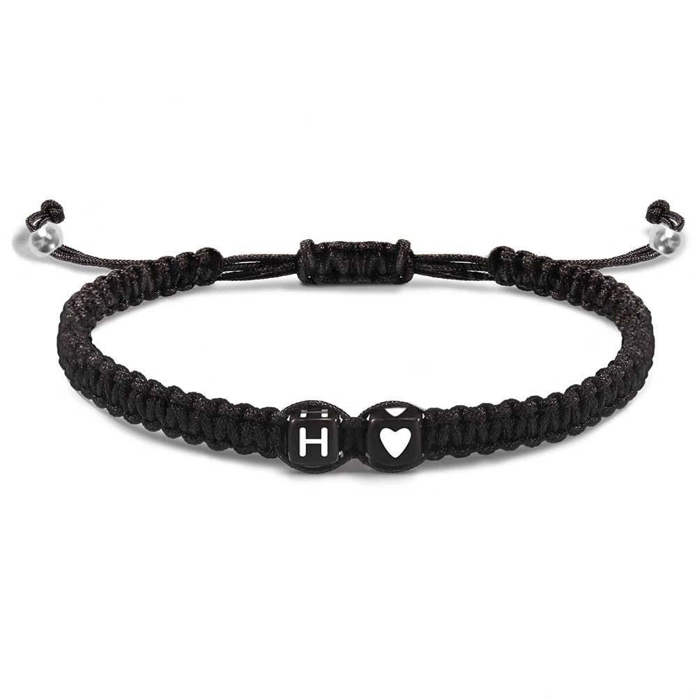 Alphabet Bracelet Heart Shape Braided Explosive Gifts