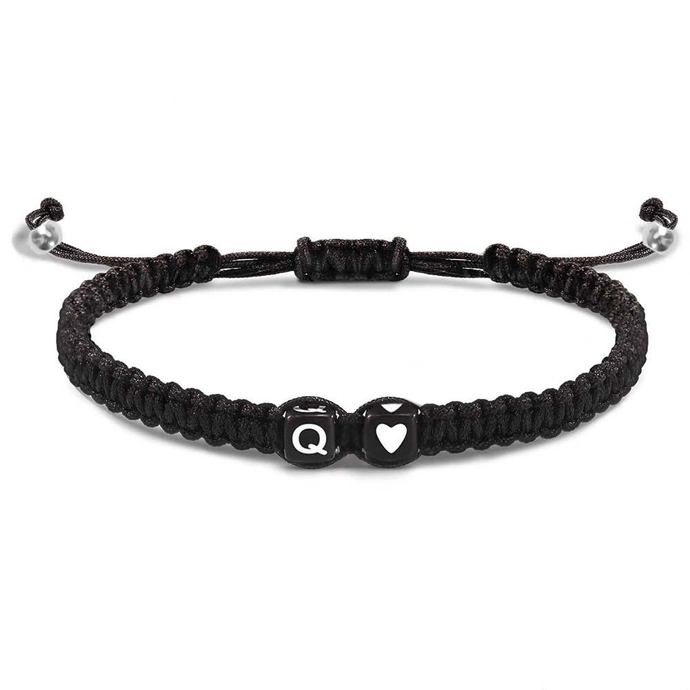 Alphabet Bracelet Heart Shape Braided Explosive Gifts