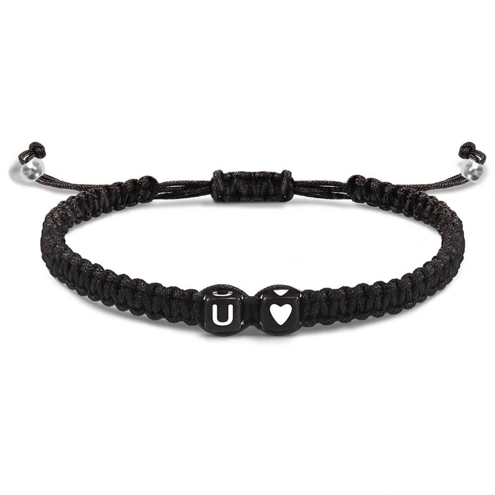 Alphabet Bracelet Heart Shape Braided Explosive Gifts