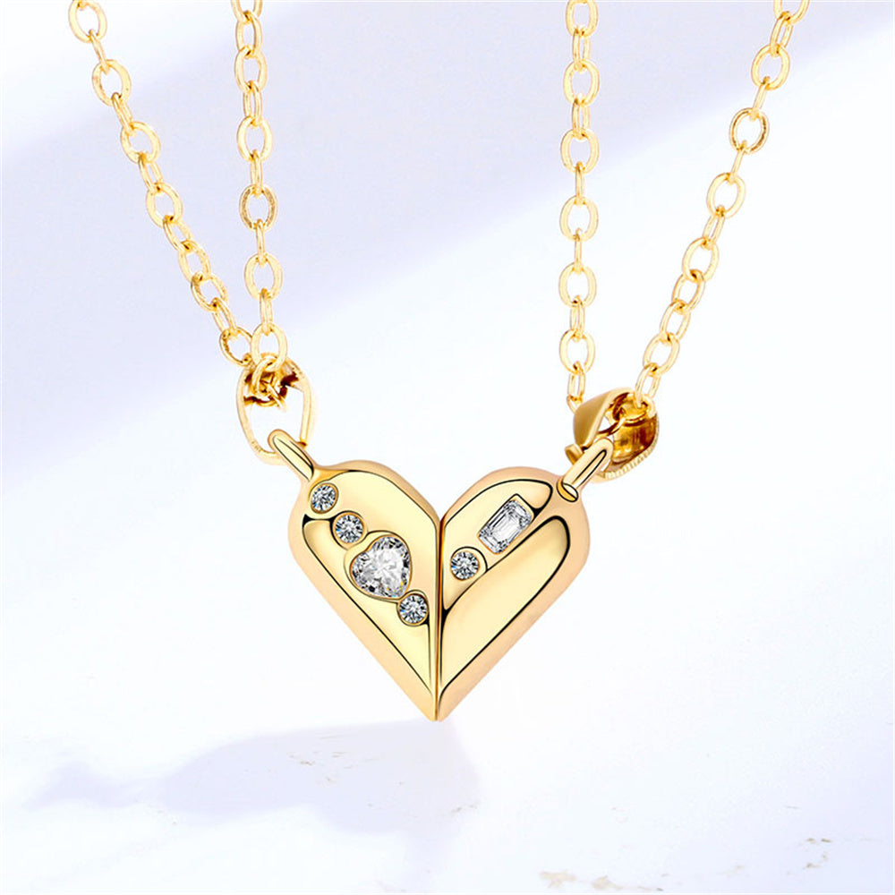 Magnetic Rotating Couples Necklaces Heart Necklace Gifts for Him and Her