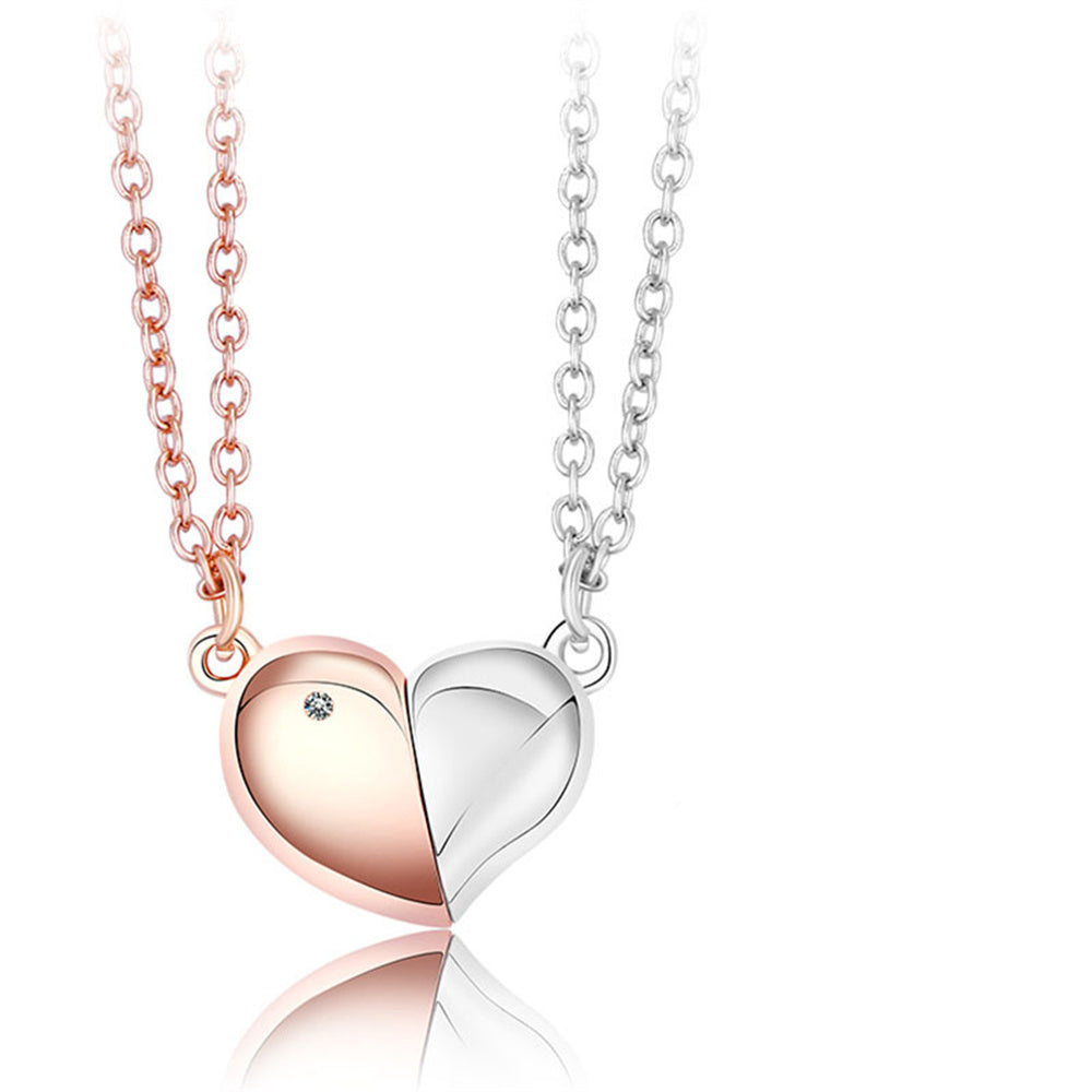 Magnetic Rotating Necklaces Heart Necklace Couples Gifts for Him and Her