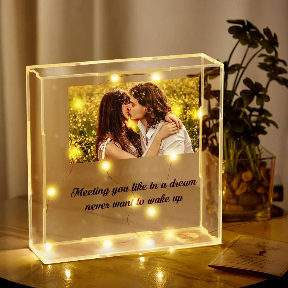Personalizowana lampka nocna z akrylu ze zdjęciem, prezent dla dziewczyny