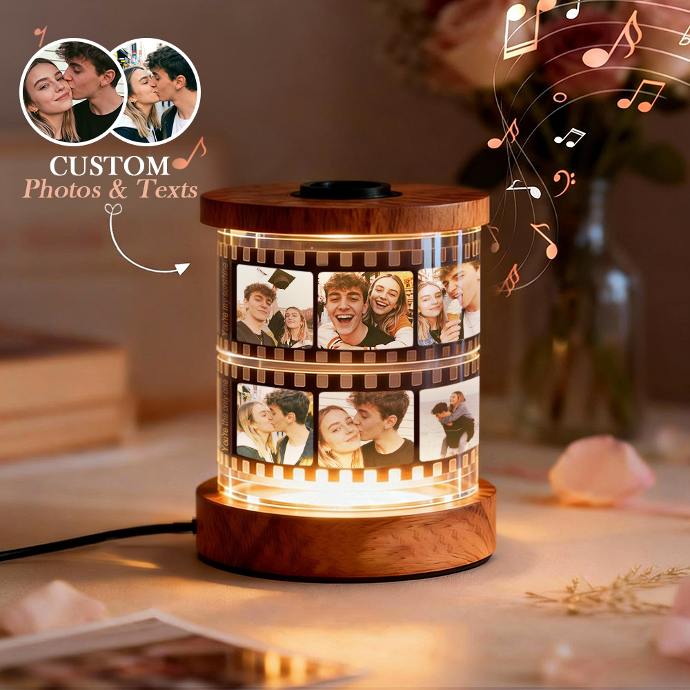 Personalizowana lampka nocna z filmem i tekstem na Walentynki dla niej