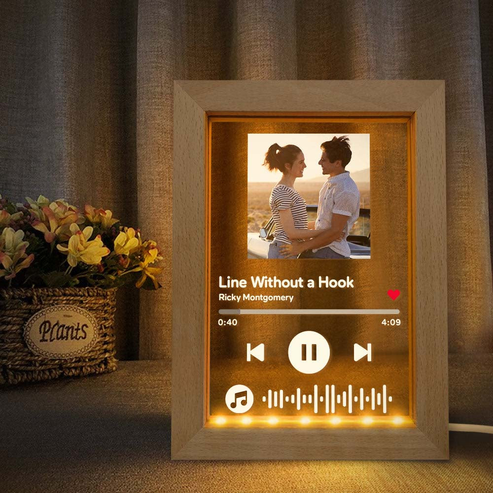 Personalizowana ramka na zdjęcia z kodem muzycznym, prezent na rocznicę