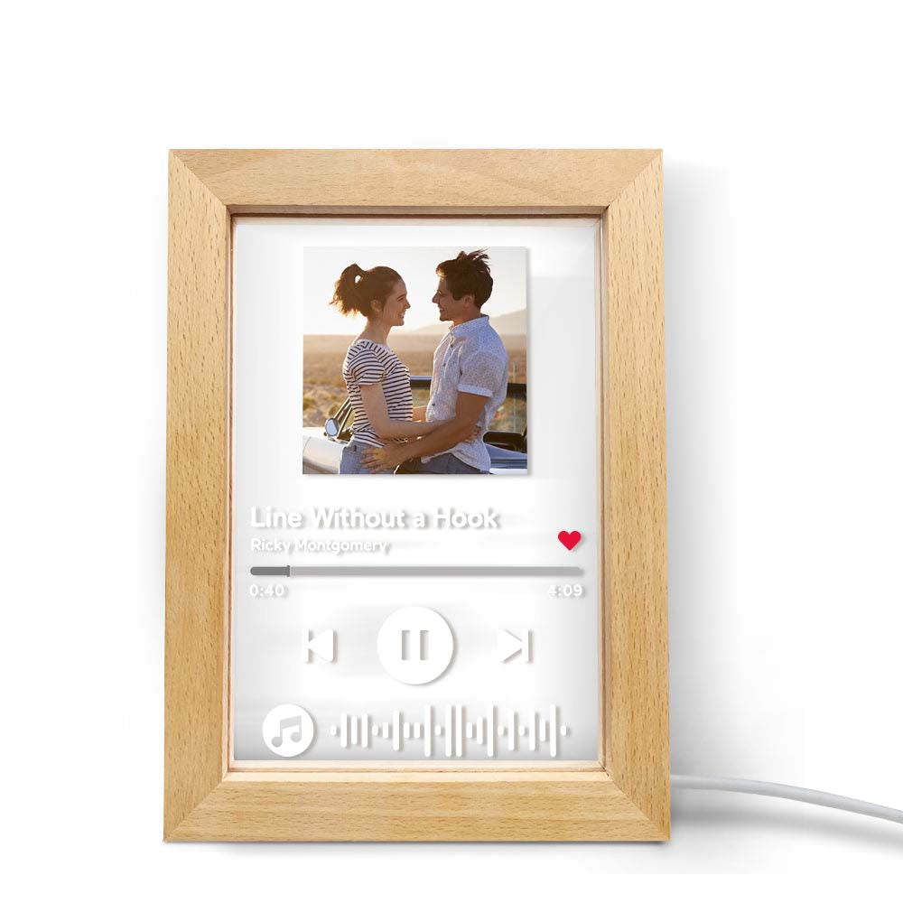Personalizowana ramka na zdjęcia z kodem muzycznym, prezent na rocznicę