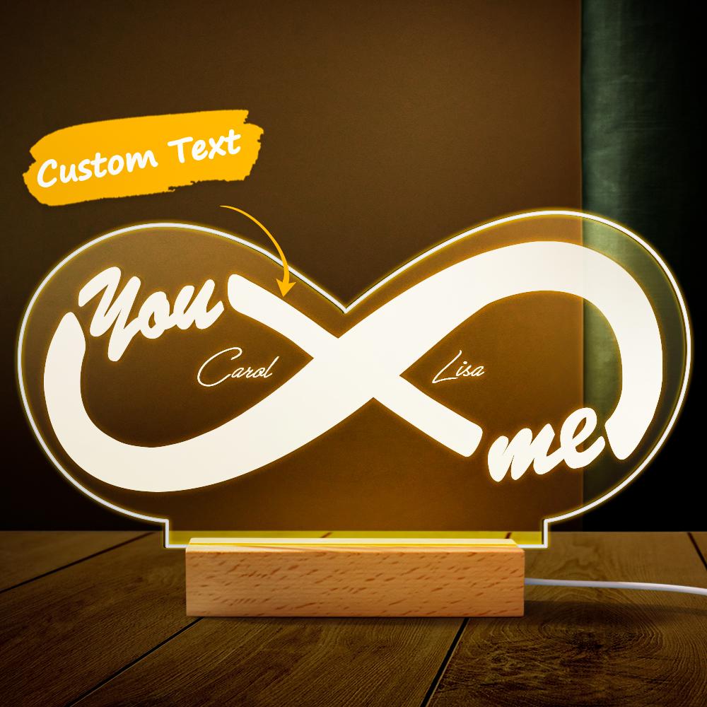 Personalizowana lampka LED w kształcie serca na prezent dla pary na rocznicę
