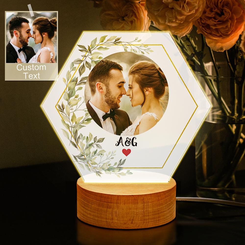 Personalizowana lampka nocna z akrylu dla pary na prezent rocznicowy