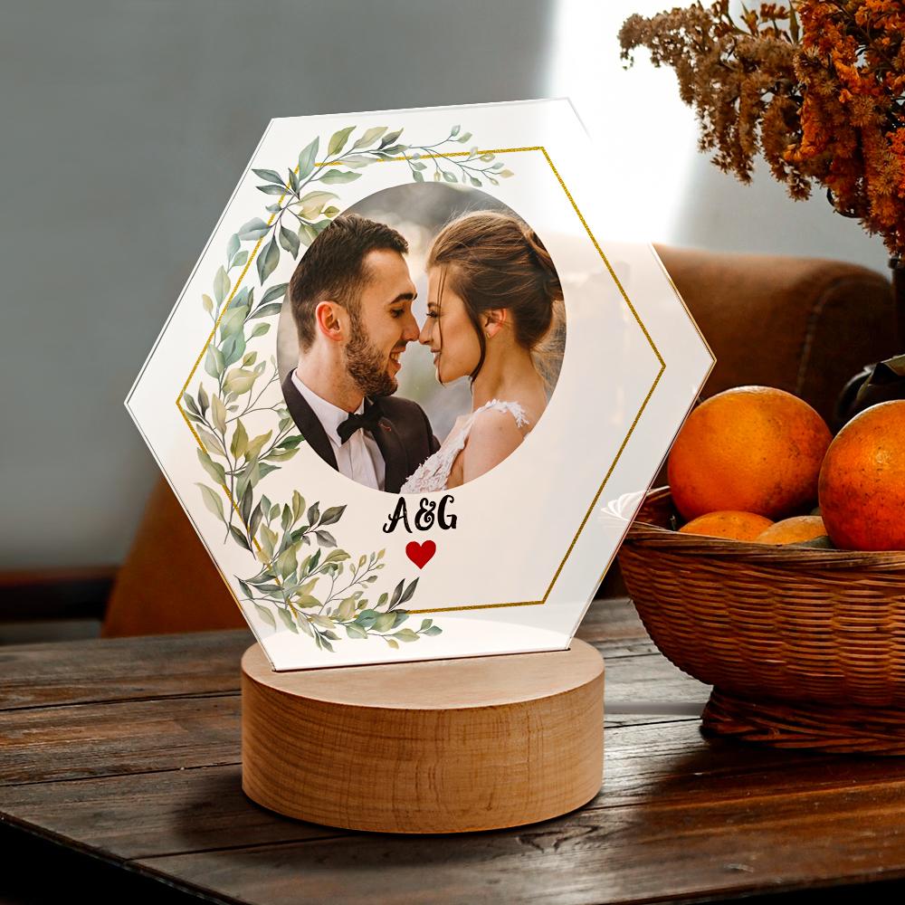 Personalizowana lampka nocna z akrylu dla pary na prezent rocznicowy