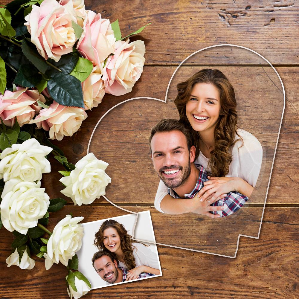 Personalizowana lampka nocna z tekstem i zdjęciem, idealny prezent na rocznicę