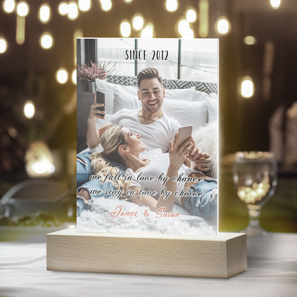 Personalizowana lampa LED ze zdjęciem, idealny prezent na rocznicę miłości