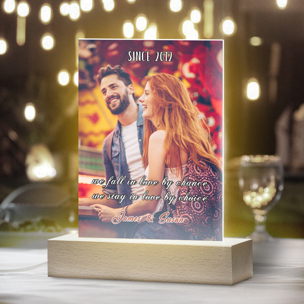 Personalizowana lampa LED ze zdjęciem, idealny prezent na rocznicę miłości