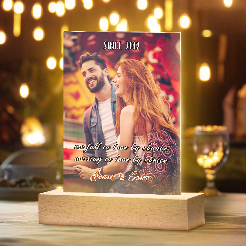 Personalizowana lampa LED ze zdjęciem, idealny prezent na rocznicę miłości