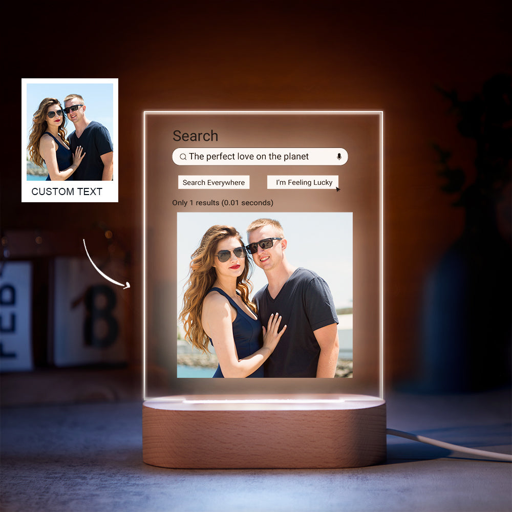 Personalizowana lampka 3D z kolorowym akrylem na rocznicę lub prezent