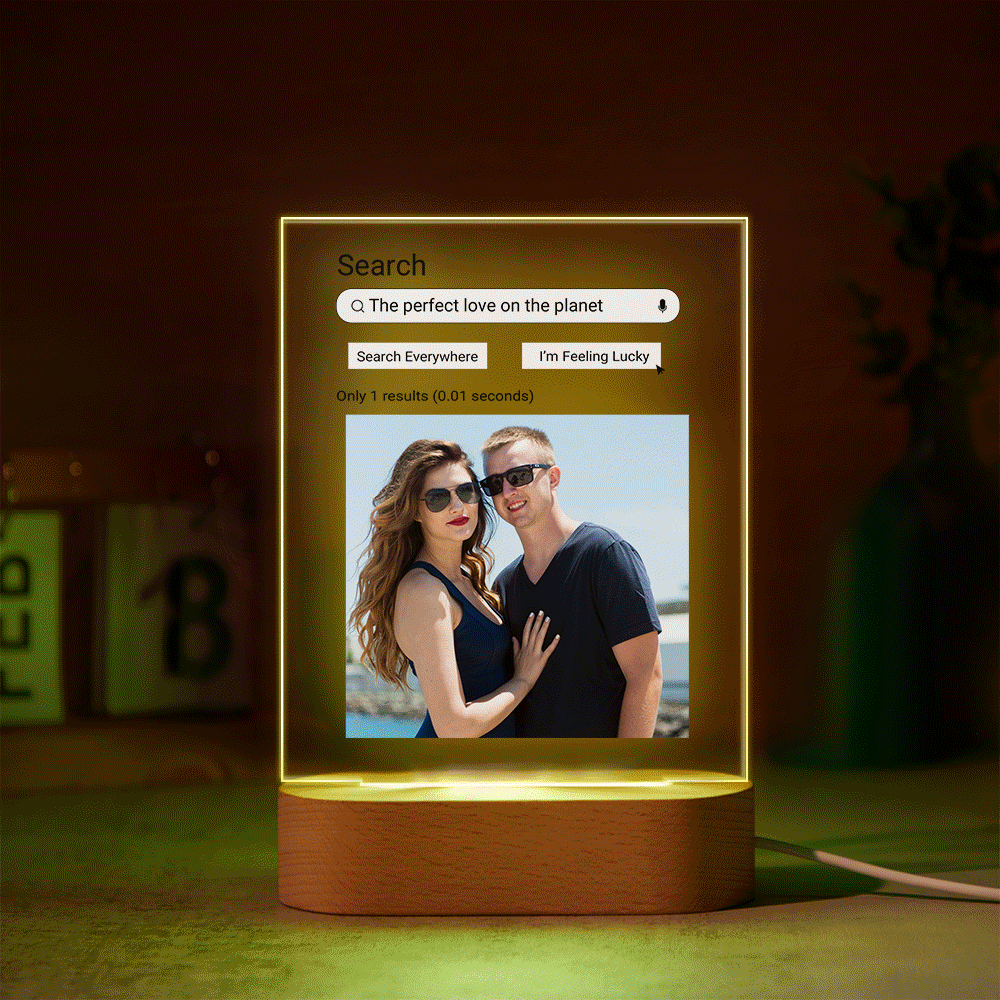 Personalizowana lampka 3D z kolorowym akrylem na rocznicę lub prezent