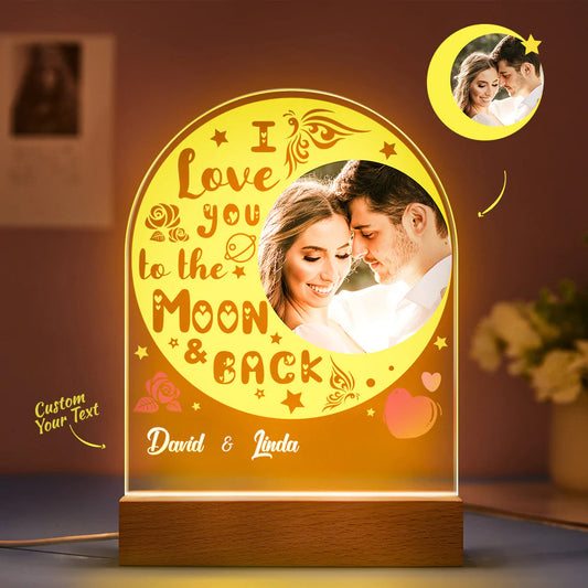 Personalizowana lampka nocna LED dla zakochanych na rocznicę lub prezent