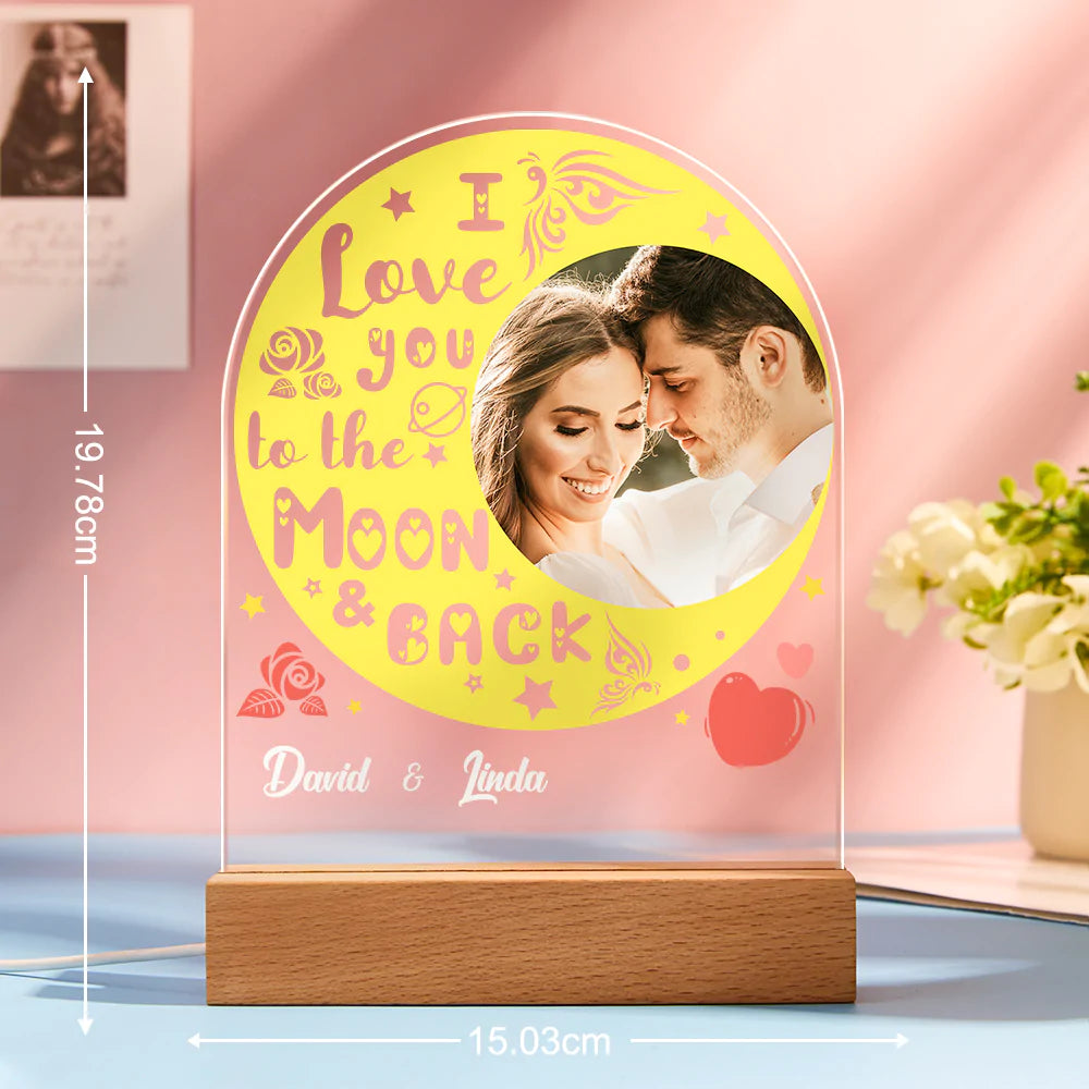 Personalizowana lampka nocna LED dla zakochanych na rocznicę lub prezent