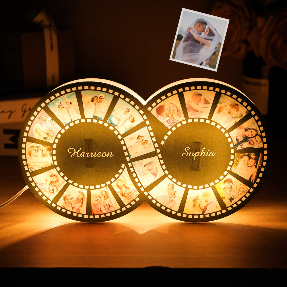 Personalizowana lampa nocna z zdjęciem na prezent dla niego na urodziny