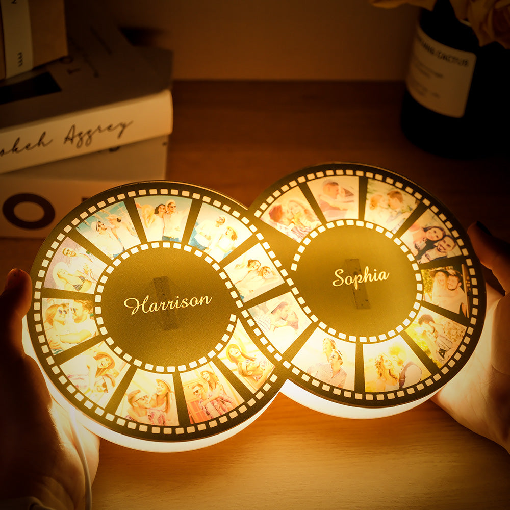 Personalizowana lampa nocna z zdjęciem na prezent dla niego na urodziny