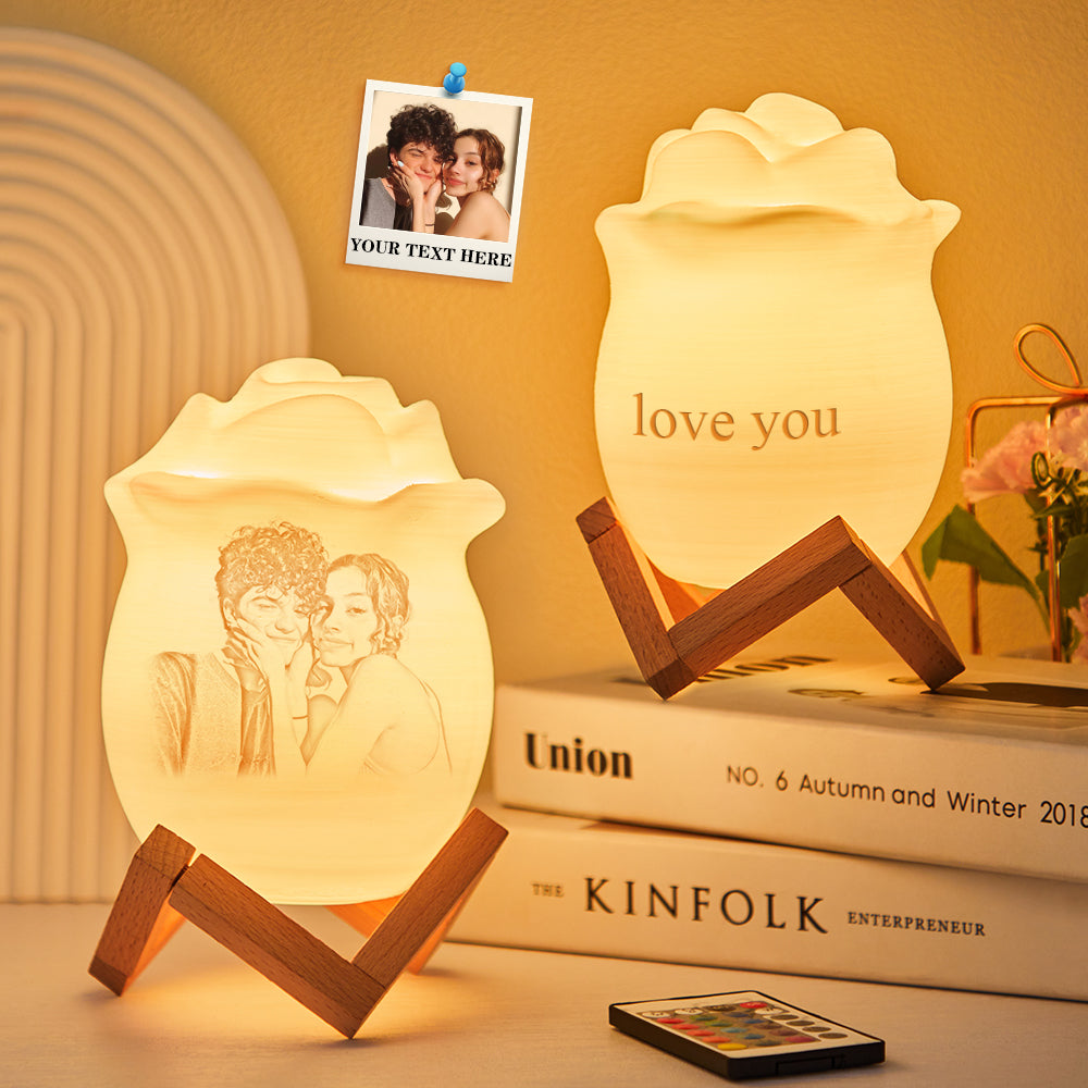 Personalizowana lampa nocna z imieniem, prezent na rocznicę, 7 kolorów