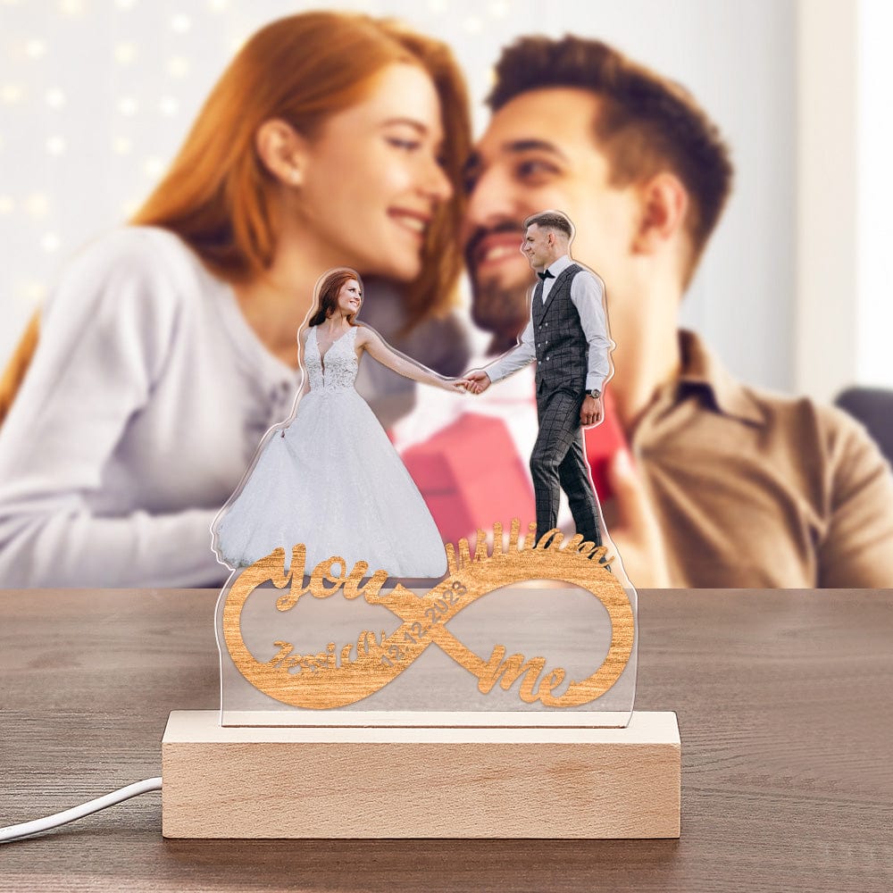 Personalizowana lampka nocna z zdjęciem dla pary na Walentynki