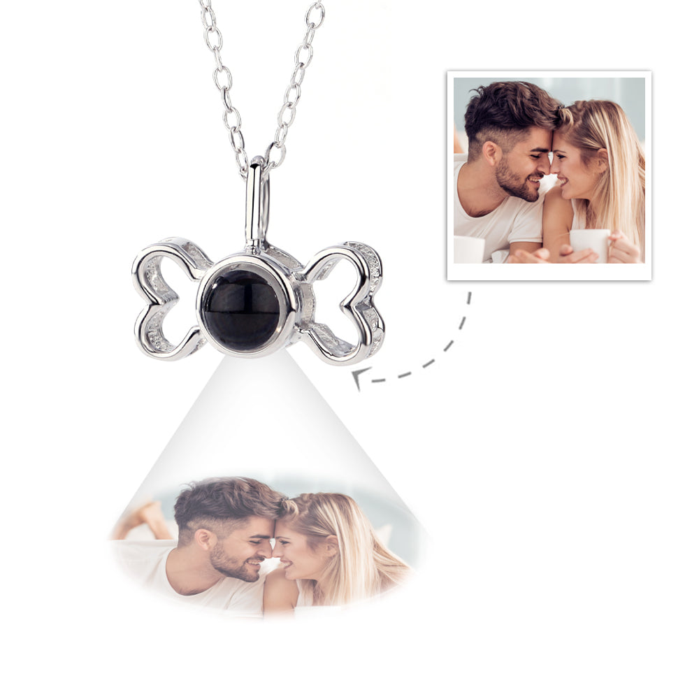 Custom Projection Photo Necklace Cute Puppy Bone Necklace