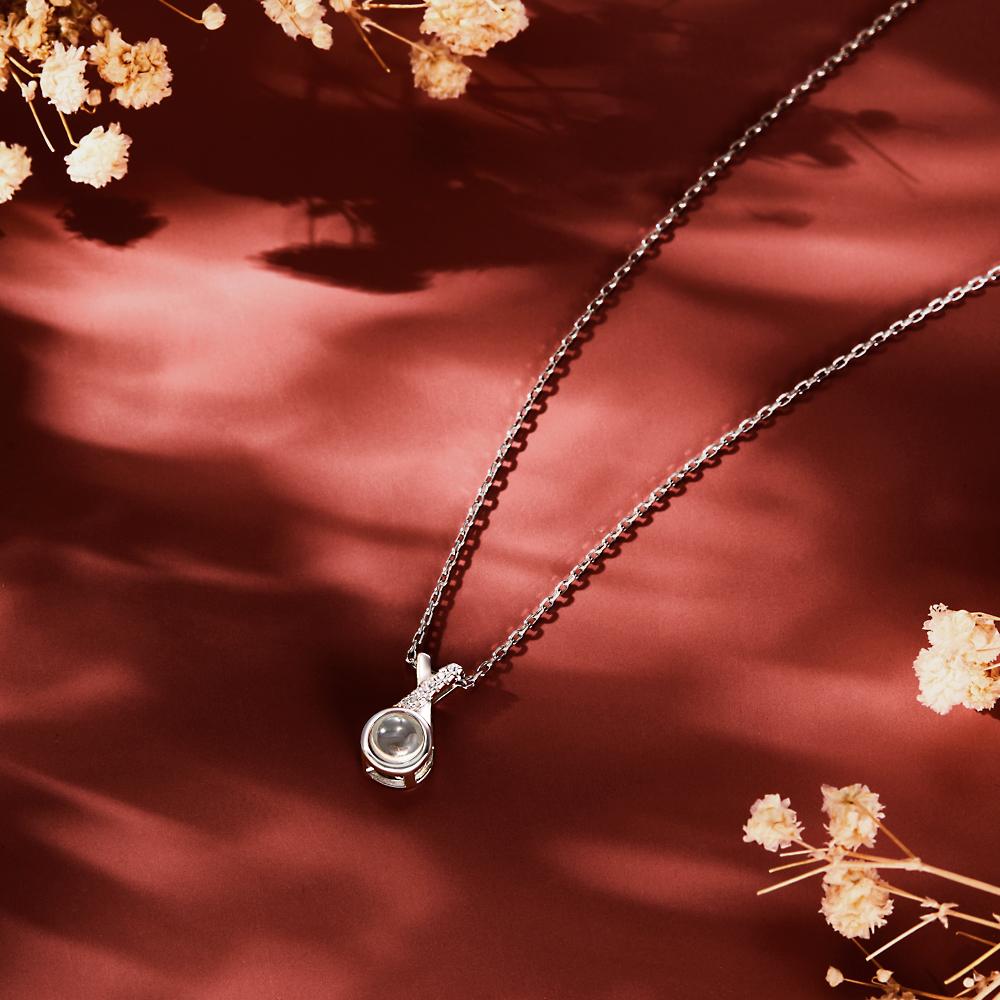 Custom Photo Projection Necklace Memorial Photo Necklace Unique Gift for Her