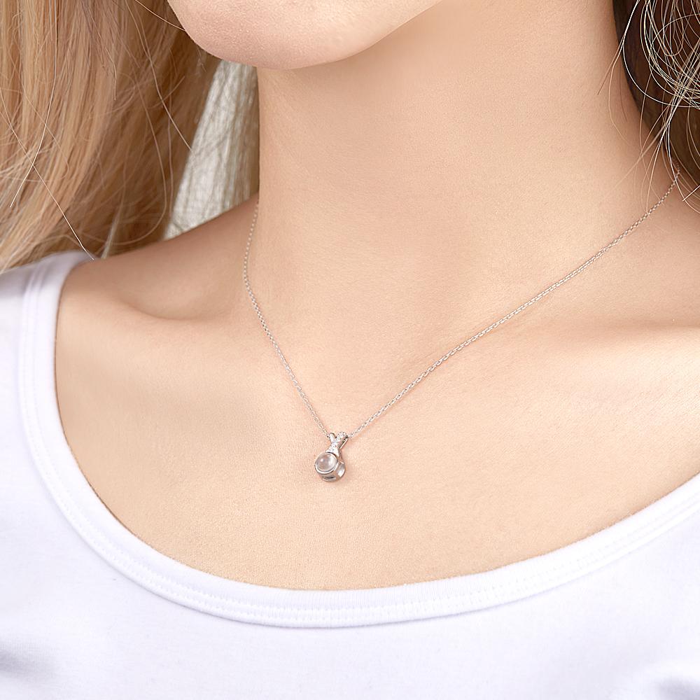 Custom Photo Projection Necklace Memorial Photo Necklace Unique Gift for Her
