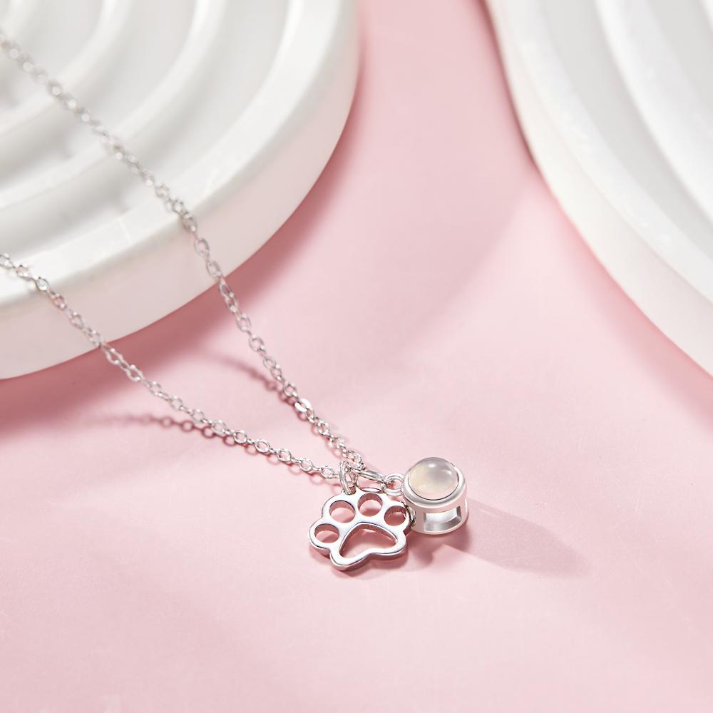 Custom Photo Projection Necklace Claw Photo Pendant Necklace Gift for Women