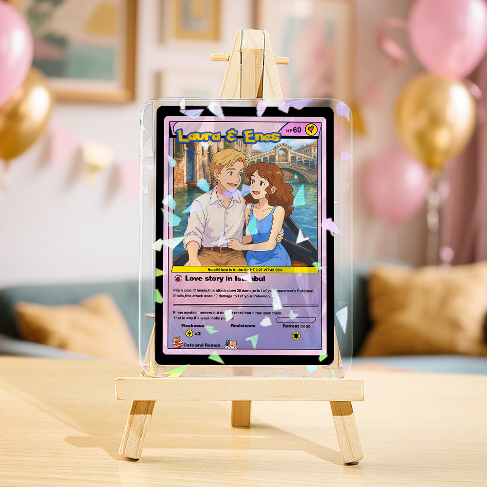 Personalizowana karta Pokemon dla pary na Walentynki, rocznicę, prezent