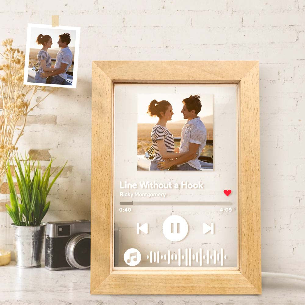 Personalizowana ramka na zdjęcia z kodem muzycznym, prezent na rocznicę