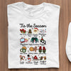 Koszulka Tis the Season Shirt Funny Southern Retro Christmas Tee Groovy Santa Tree Cocoa Elements