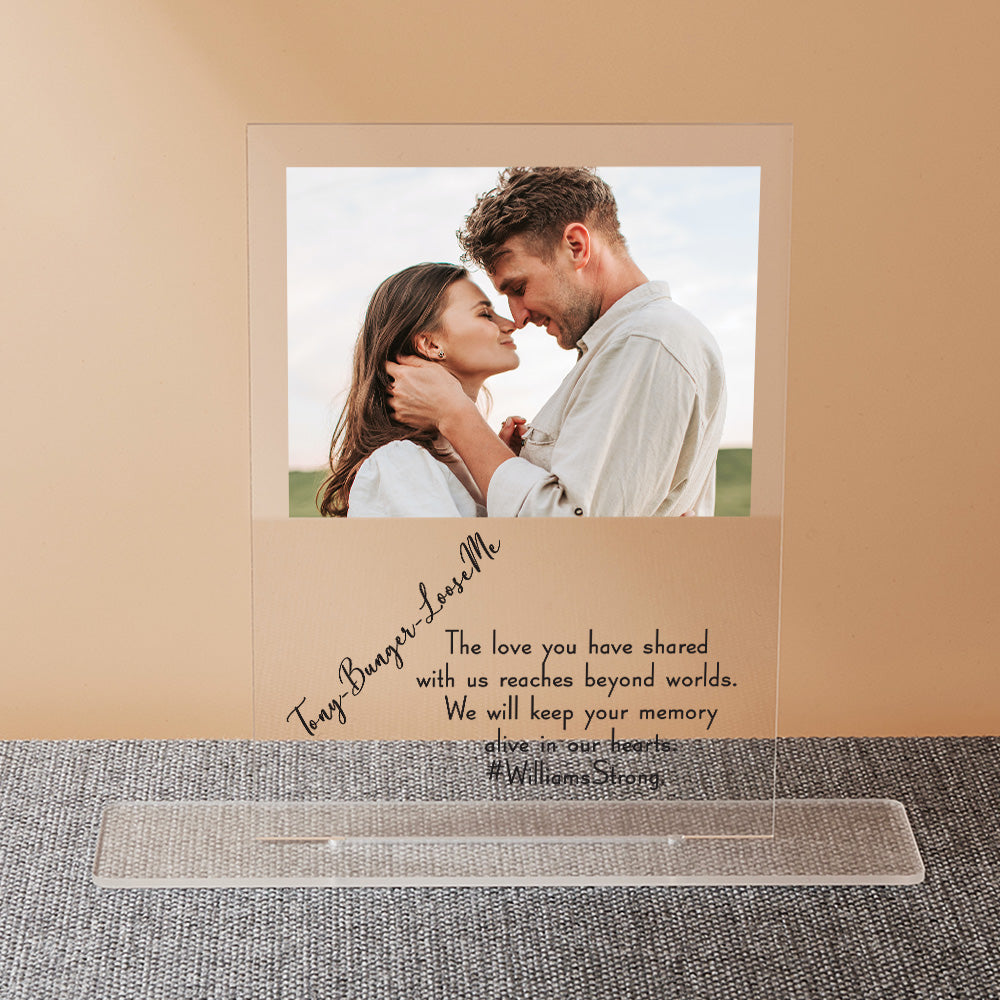 Personalizowany znak akrylowy ze zdjęciem i napisem na prezent dla pary