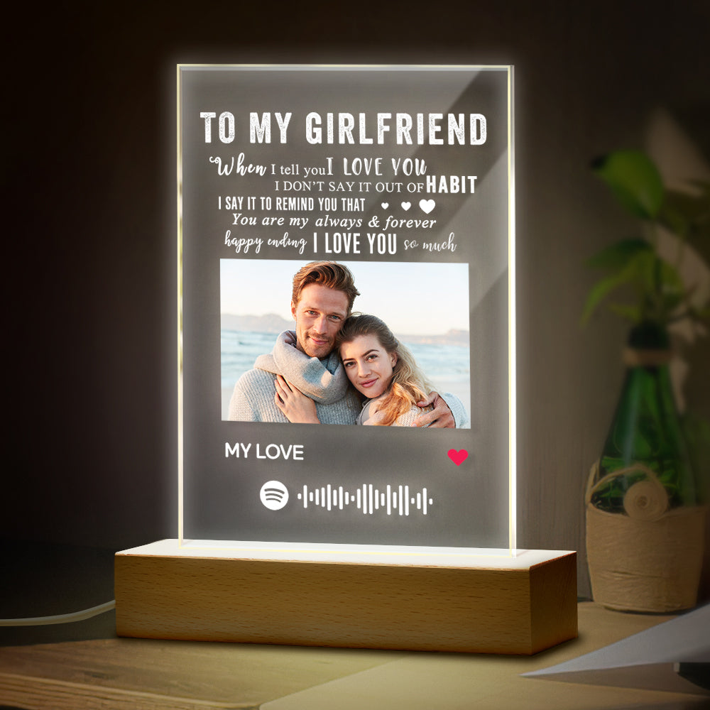 Personalizowany album foto z muzyką i lampką LED dla dziewczyny na prezent