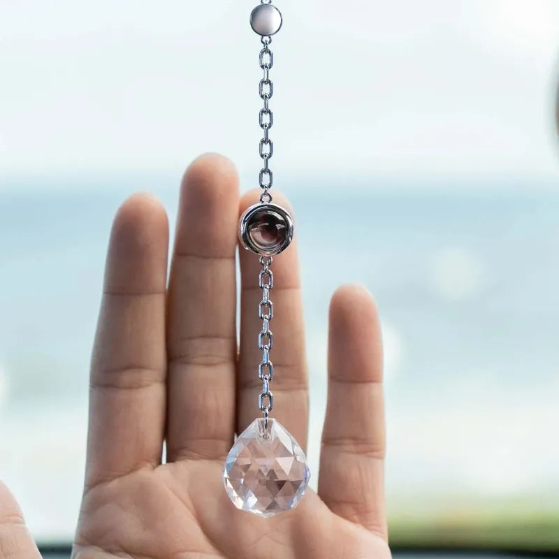 Personalizowany wiszący ornament z projekcją zdjęcia na prezent walentynkowy