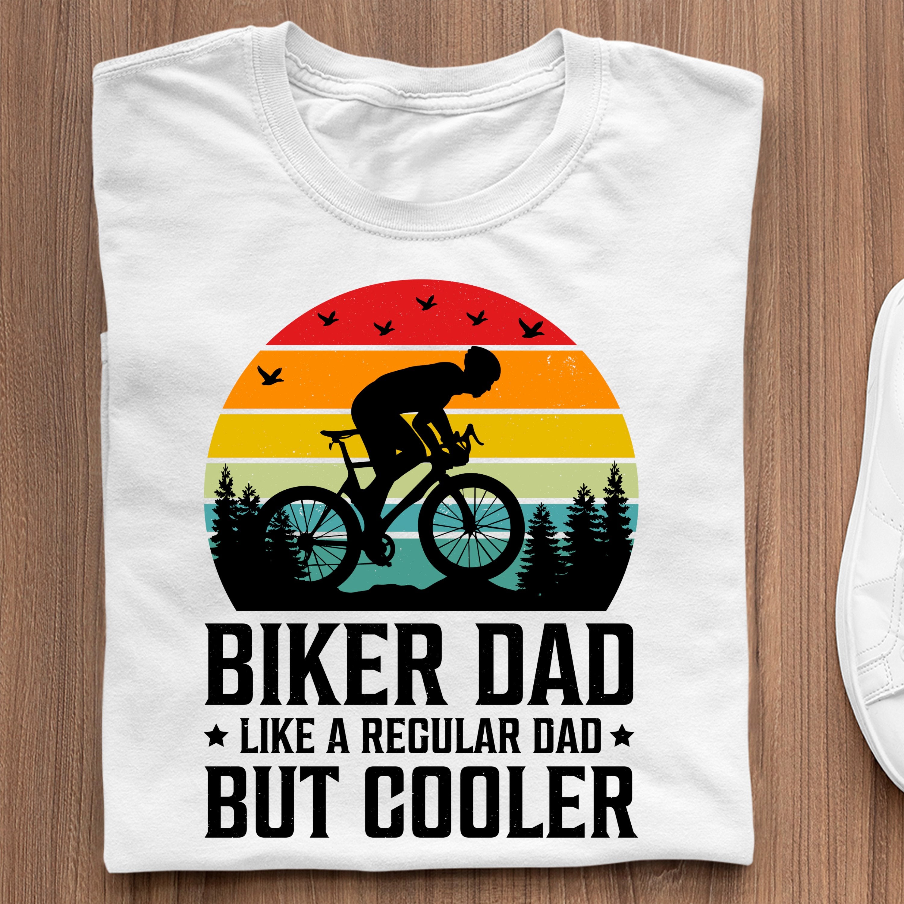 Koszulki Rowerowe Śmieszne Biker Dad Like A Regular Dad But Cooler