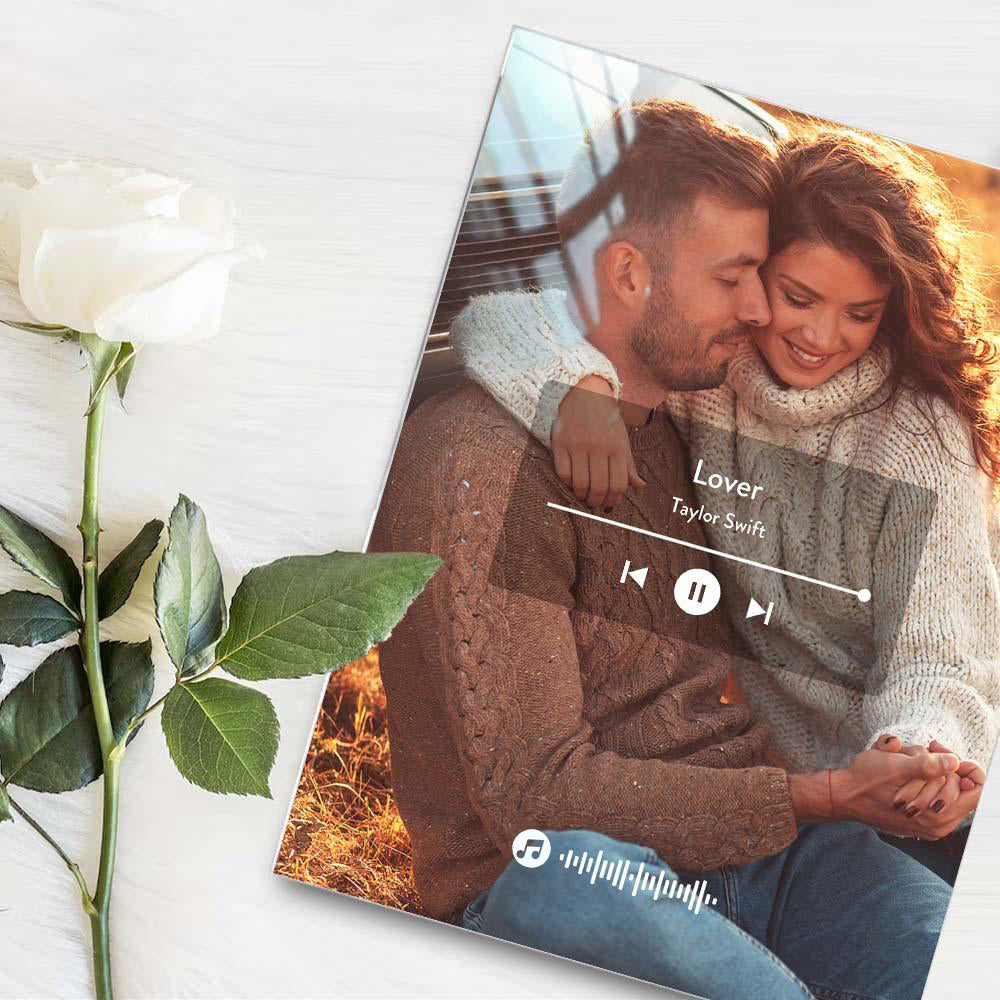 Personalizowana tablica muzyczna z kodem, prezent dla ukochanej na rocznicę