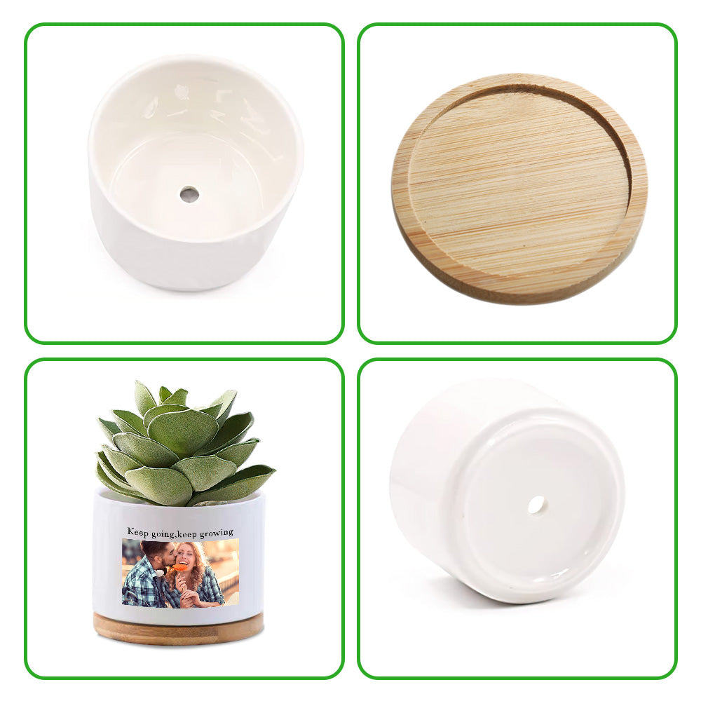 Ceramiczny doniczka na kwiaty z personalizacją na Dzień Babci, prezent dla babci